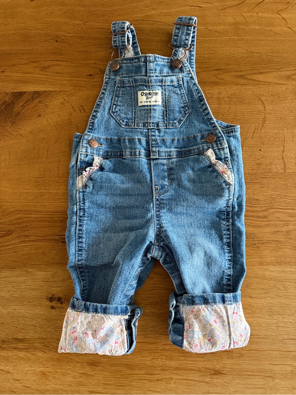 OshKosh B'gosh Baby Girl Overalls with Floral Trim